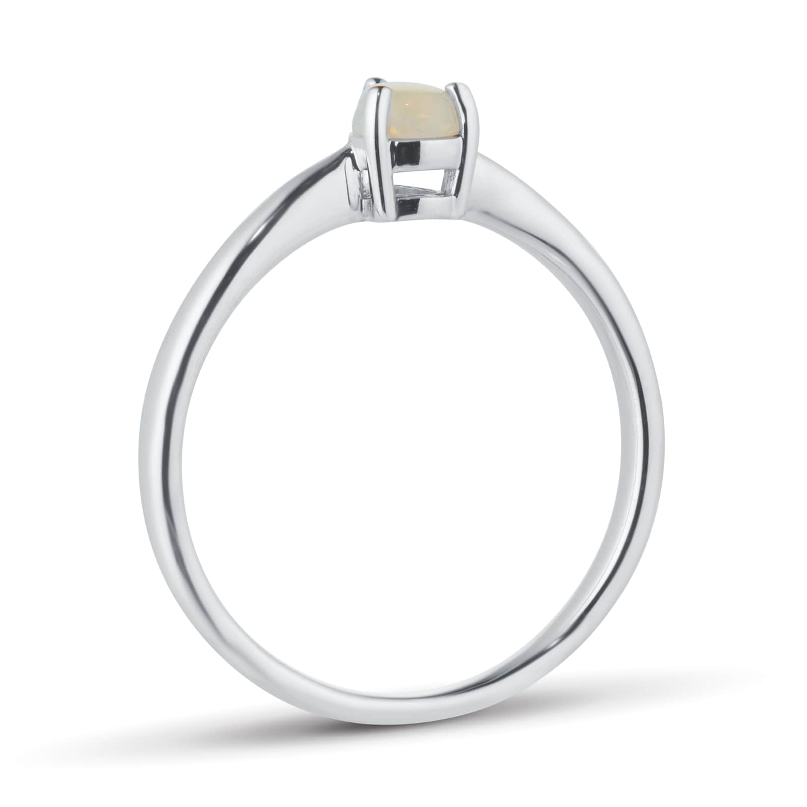 By Request 9ct White Gold 4 Claw Pear Cut Opal Ring