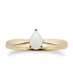 37894294 - 9ct Yellow Gold 4 Claw Pear Cut Opal Ring