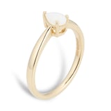 By Request 9ct Yellow Gold 4 Claw Pear Cut Opal Ring - Ring Size N.5