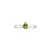 By Request 9ct White Gold 4 Claw Pear Cut Peridot Ring