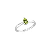 By Request 9ct White Gold 4 Claw Pear Cut Peridot Ring