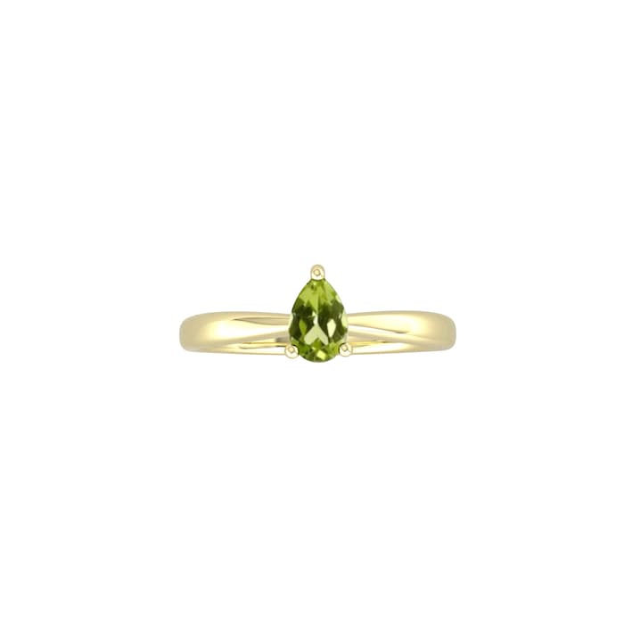 By Request 9ct Yellow Gold 4 Claw Pear Cut Peridot Ring