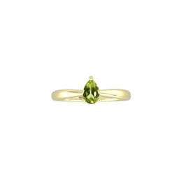 37894296 - 9ct Yellow Gold 4 Claw Pear Cut Peridot Ring