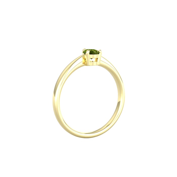 By Request 9ct Yellow Gold 4 Claw Pear Cut Peridot Ring