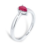 By Request 9ct White Gold 4 Claw Pear Cut Ruby Ring