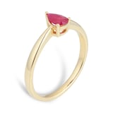 By Request 9ct Yellow Gold 4 Claw Pear Cut Ruby Ring