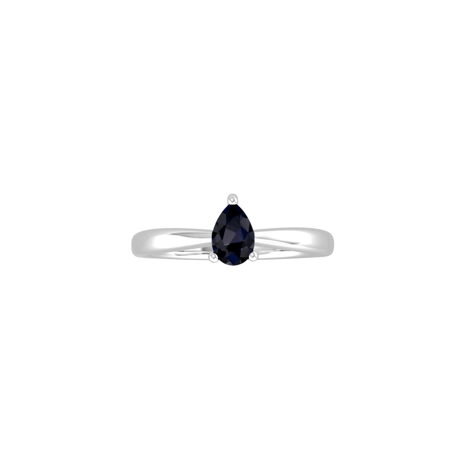By Request 9ct White Gold 4 Claw Pear Cut Sapphire Ring