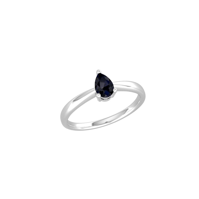 By Request 9ct White Gold 4 Claw Pear Cut Sapphire Ring