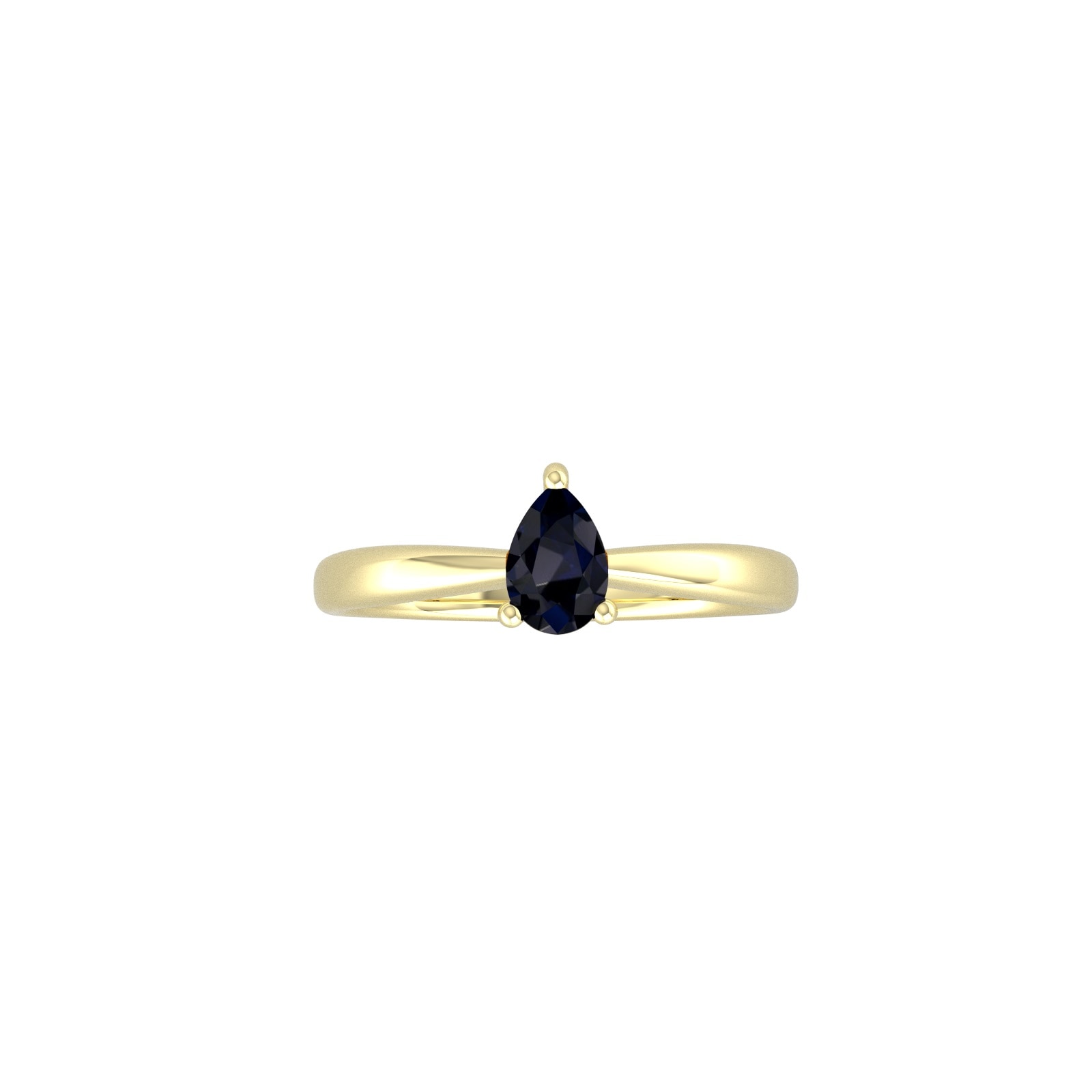 By Request 9ct Yellow Gold 4 Claw Pear Cut Sapphire Ring