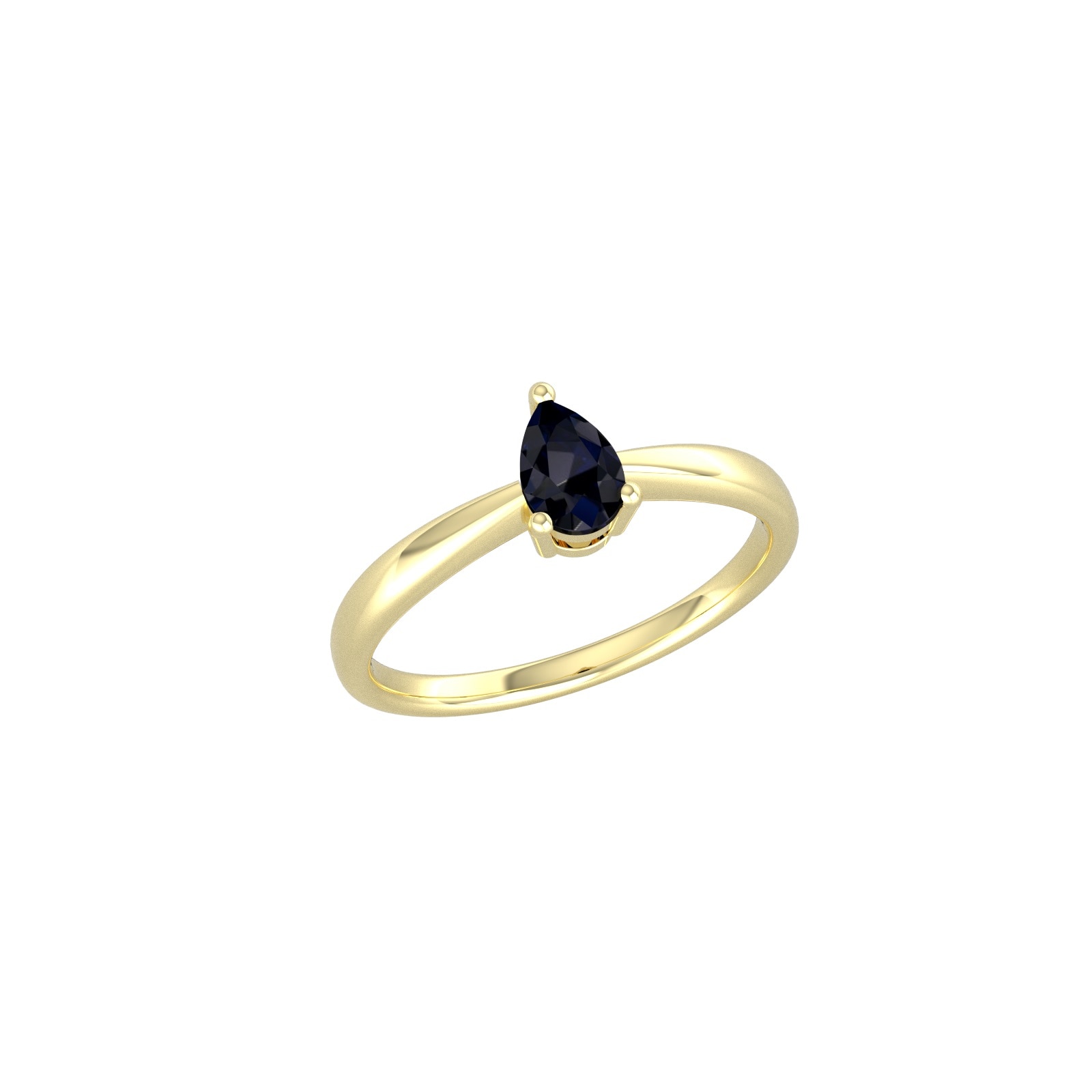 By Request 9ct Yellow Gold 4 Claw Pear Cut Sapphire Ring