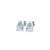 By Request 9ct White Gold 4 Claw Pear Cut Aquamarine Stud Earrings