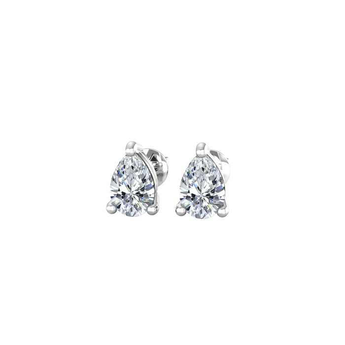 By Request 9ct White Gold 4 Claw Pear Cut 0.80ct Diamond Stud Earrings