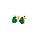 By Request 9ct Yellow Gold 4 Claw Pear Cut Emerald Stud Earrings