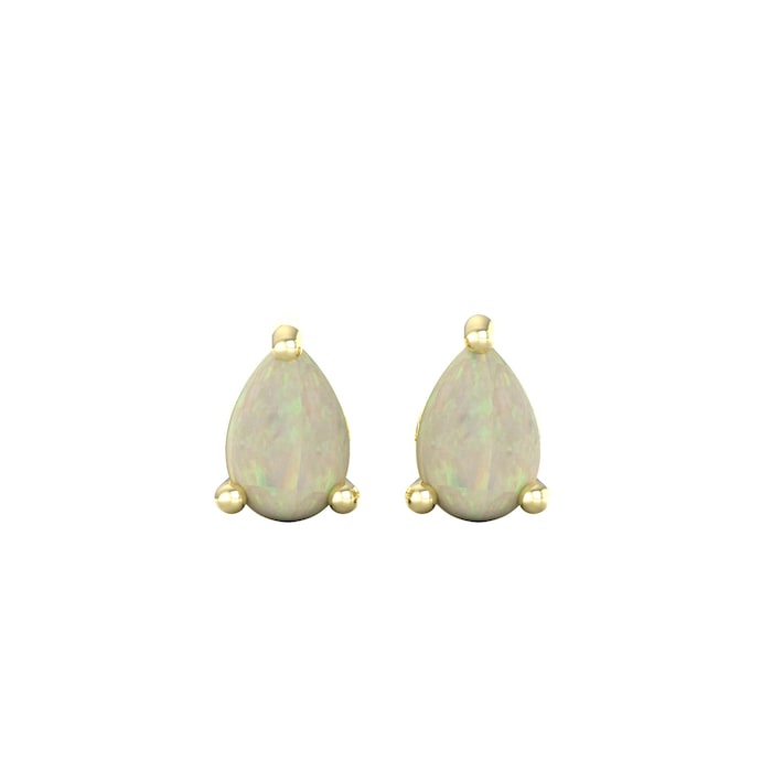 By Request 9ct Yellow Gold 4 Claw Pear Cut Opal Stud Earrings