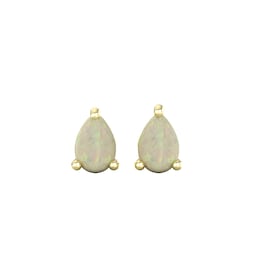37894316 - 9ct Yellow Gold 4 Claw Pear Cut Opal Stud Earrings