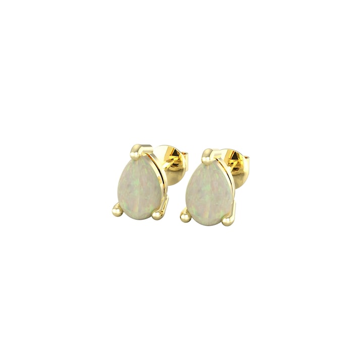 By Request 9ct Yellow Gold 4 Claw Pear Cut Opal Stud Earrings