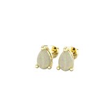 By Request 9ct Yellow Gold 4 Claw Pear Cut Opal Stud Earrings