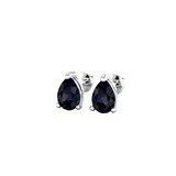 By Request 9ct White Gold 4 Claw Pear Cut Sapphire Stud Earrings