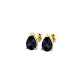 By Request 9ct Yellow Gold 4 Claw Pear Cut Sapphire Stud Earrings