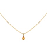 By Request 9ct Yellow Gold 4 Claw Pear Cut Citrine Pendant & Chain