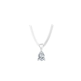 By Request 9ct White Gold 4 Claw Pear Cut 0.40ct Diamond Pendant & Chain