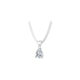 By Request 9ct White Gold 4 Claw Pear Cut 0.40ct Diamond Pendant & Chain