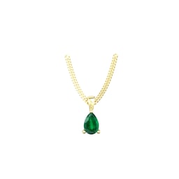 37894334 - 9ct Yellow Gold 4 Claw Pear Cut Emerald Pendant 
Chain