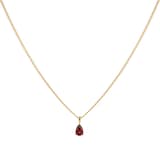 By Request 9ct Yellow Gold 4 Claw Pear Cut Garnet Pendant & Chain