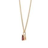 By Request 9ct Yellow Gold 4 Claw Pear Cut Garnet Pendant & Chain