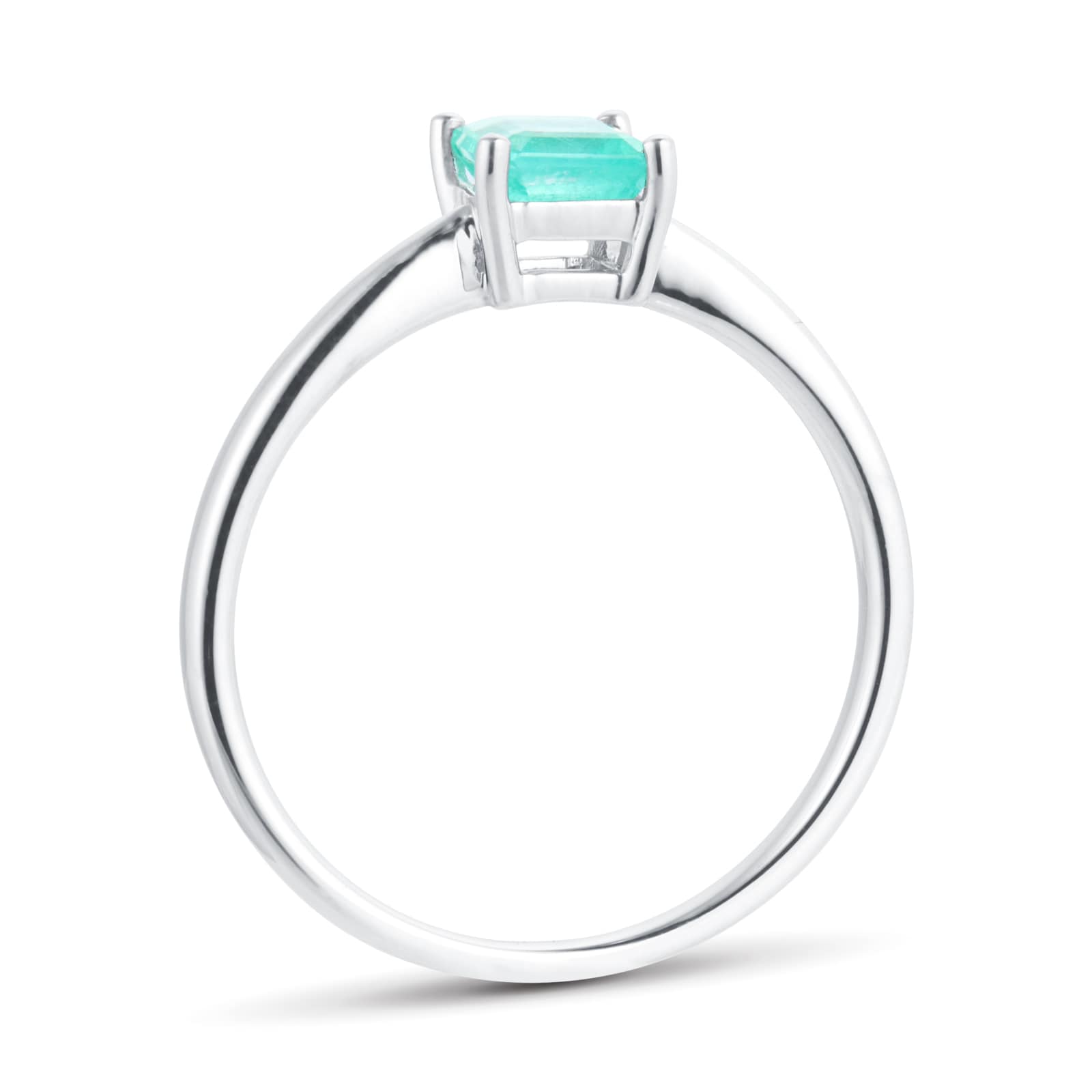 By Request 9ct White Gold 4 Claw Square Emerald 5mm x 5mm Ring