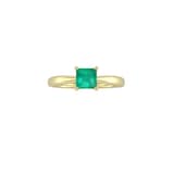 By Request 9ct Yellow Gold 4 Claw Square Emerald 5mm x 5mm Ring- Ring Size B.5