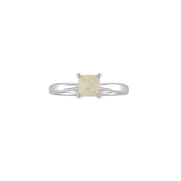 37894363 - 9ct White Gold 4 Claw Square Opal 5mm x 5mm Ring