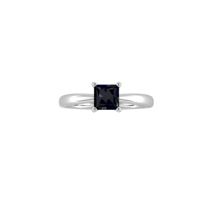 By Request 9ct White Gold 4 Claw Square Sapphire 5mm x 5mm Ring
