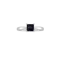 37894369 - 9ct White Gold 4 Claw Square Sapphire 5mm x 5mm Ring
