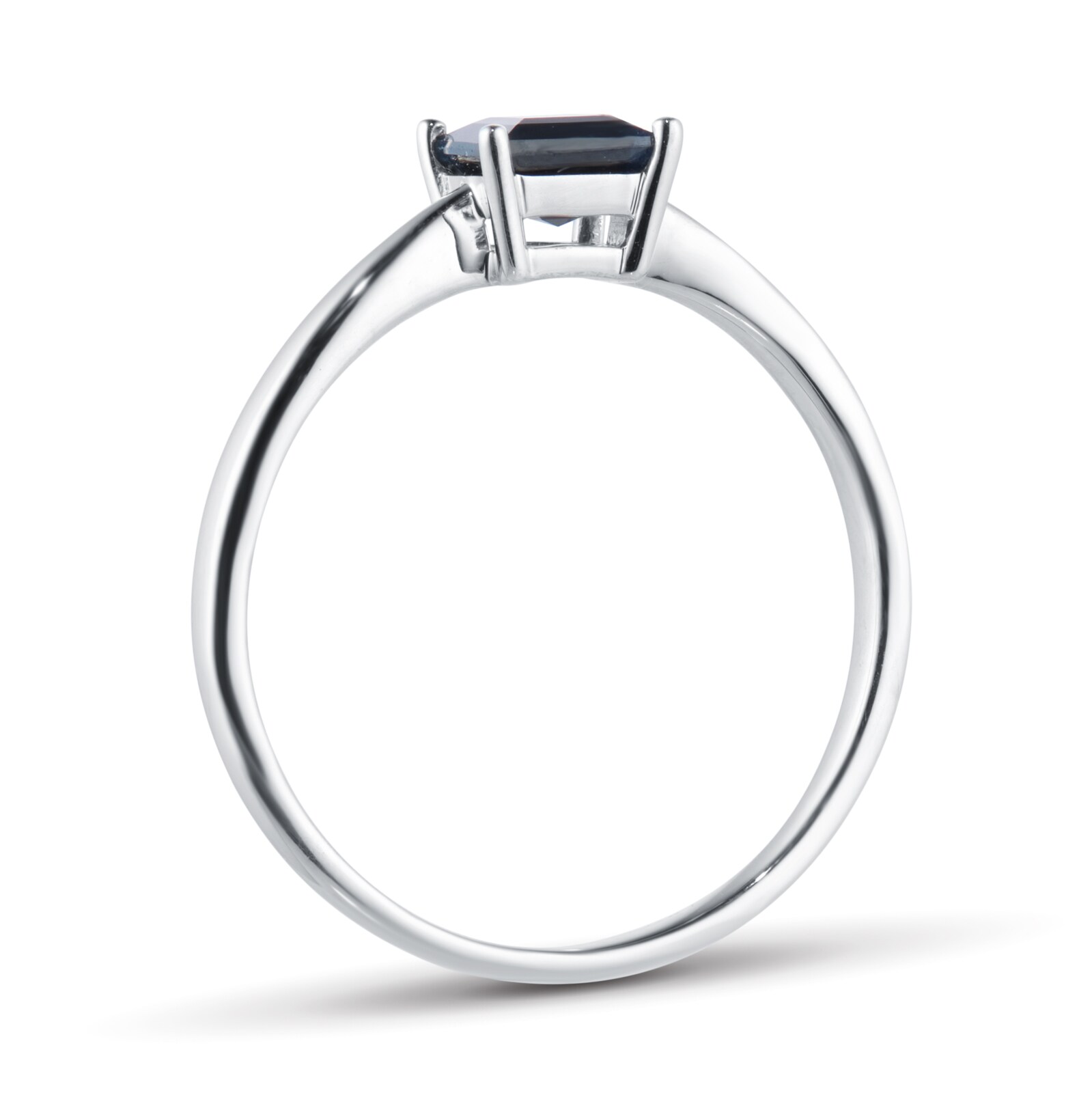 By Request 9ct White Gold 4 Claw Square Sapphire 5mm x 5mm Ring- Ring Size J