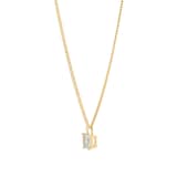 By Request 9ct Yellow Gold 4 Claw Square Aquamarine 5mm x 5mm Pendant & Chain