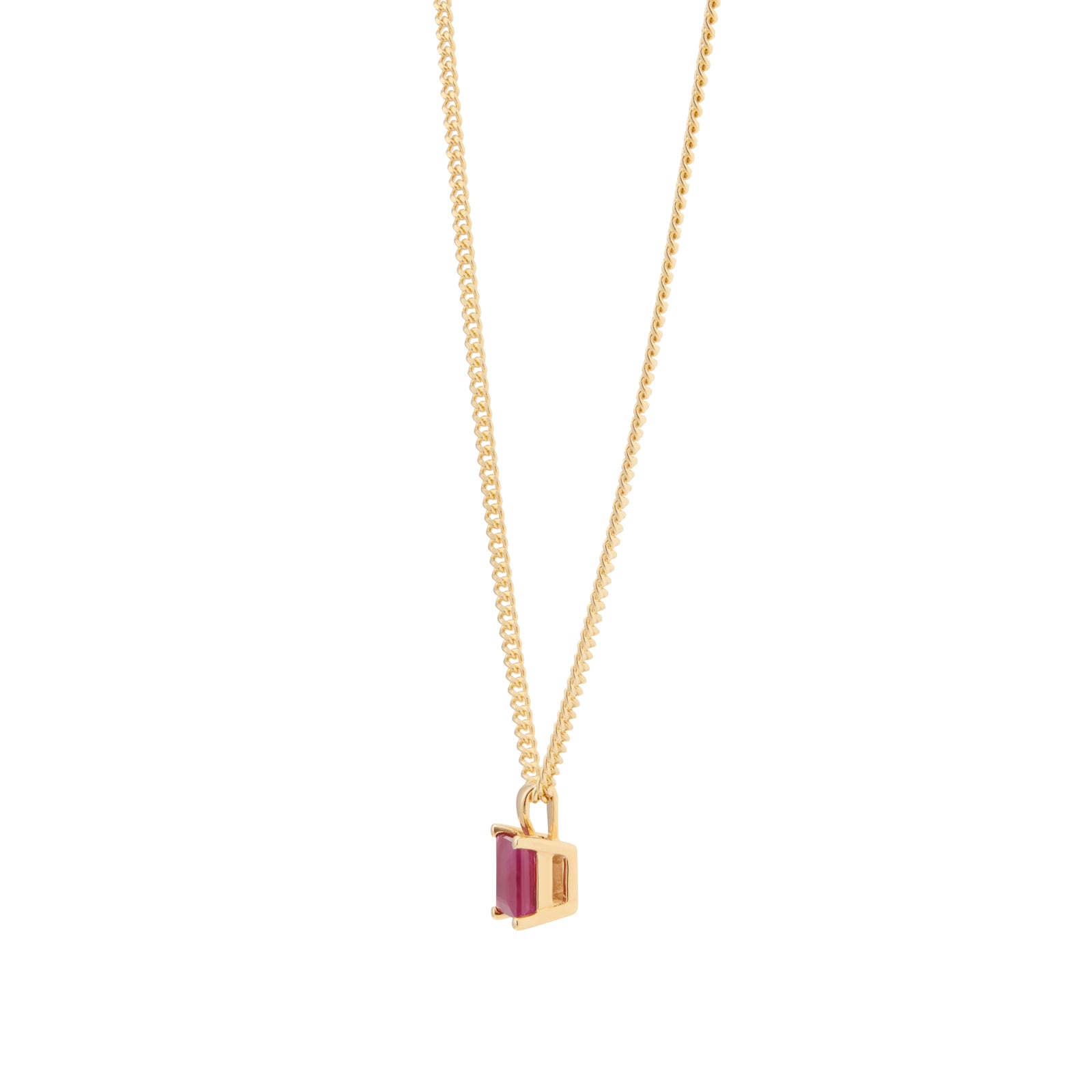By Request 9ct Yellow Gold 4 Claw Square Ruby 5mm x 5mm Pendant & Chain By Request 9ct Yellow Gold 4 Claw Square Ruby 5mm x 5mm Pendant & Chain