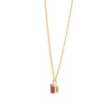 By Request 9ct Yellow Gold 4 Claw Square Ruby 5mm x 5mm Pendant & Chain