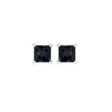 By Request 9ct White Gold 4 Claw Square Sapphire 5mm x 5mm Stud Earrings