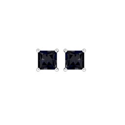 37894405 - 9ct White Gold 4 Claw Square Sapphire 5mm x 5mm Stud Earrings