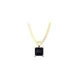 By Request 9ct Yellow Gold 4 Claw Square Sapphire 5mm x 5mm Pendant & Chain