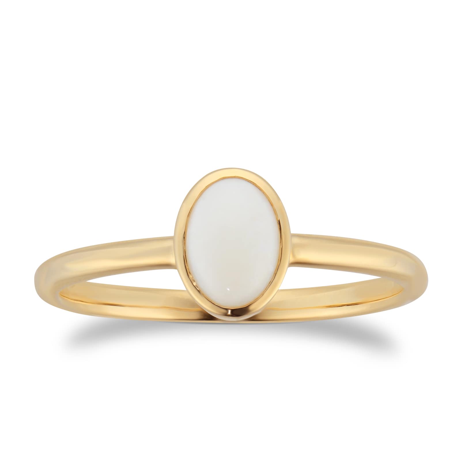 By Request 9ct Yellow Gold Oval 7mm x 5mm Opal Bezel Set Ring By Request 9ct Yellow Gold Oval 7mm x 5mm Opal Bezel Set Ring