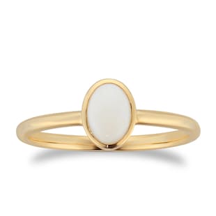 By Request 9ct Yellow Gold Oval 7mm x 5mm Opal Bezel Set Ring