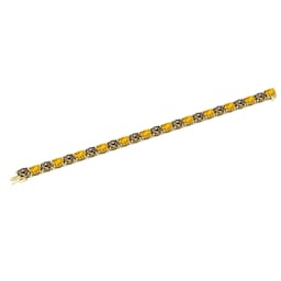 37894421 - 9ct Yellow Gold Oval Smokey Quartz 
Citrine Line Bracelet