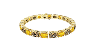By Request 9ct Yellow Gold Oval Smokey Quartz & Citrine Line Bracelet