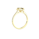 By Request 9ct Yellow Gold Citrine & Diamond Halo Ring with Diamond Shoulders