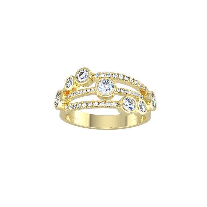 By Request 18ct Yellow Gold Diamond Bubble & Bar Ring