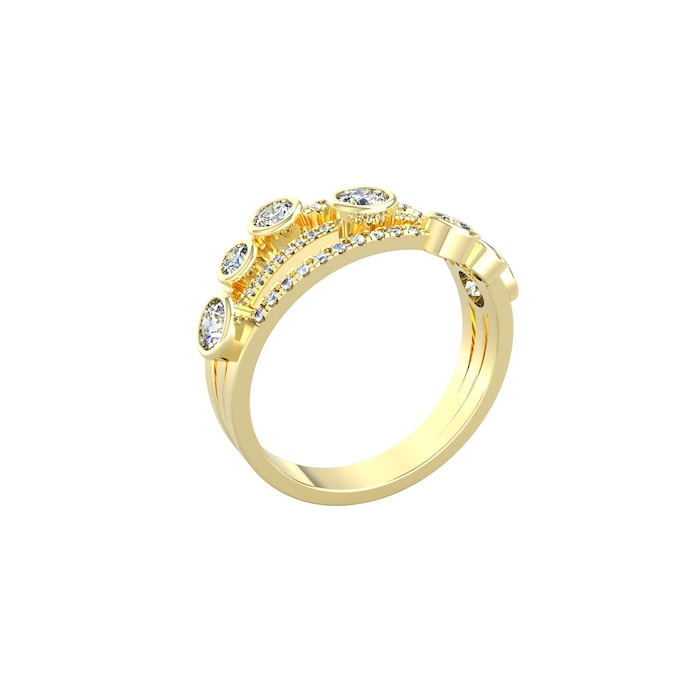 By Request 18ct Yellow Gold Diamond Bubble & Bar Ring