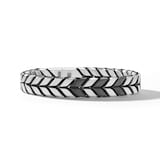 David Yurman Chevron Woven Bracelet in Black Titanium with Sterling Silver and Black Nylon, 12mm