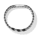 David Yurman Chevron Woven Bracelet in Black Titanium with Sterling Silver and Black Nylon, 12mm